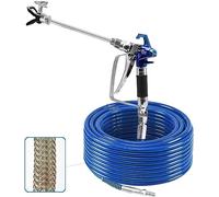 AiLomey Airless, kit per tubi di spruzzatura con tubo di spruzzatura airless da 15 m, pistola a spruzzo airless, asta di prolunga da 20 cm, protezione della punta e 517 punte, giunto girevole da 1/4"