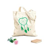 AILOONG Acchiappasogni talismano nativo americano con cuori e piume, simbolo tribale in stile boho Borsa in tela con fondo rinforzato Tessuto spesso 340g/m² Utilizzabile come borsa regalo