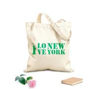 AILOONG adoro la tipografia di New York, le lettere e il design della statua della libertà Borse in tela con fantasia personalizzabile Tessuto spesso 340g/m² Abbinabile agli abiti
