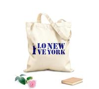 AILOONG adoro la tipografia di New York, le lettere e il design della statua della libertà Borse in tela con fantasia personalizzabile Tessuto spesso 340g/m² Abbinabile agli abiti