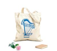 AILOONG Arpa Strumento musicale Musica Borsa della spesa in tela di cotone Tessuto spesso 340g/m² Utilizzabile come borsa regalo
