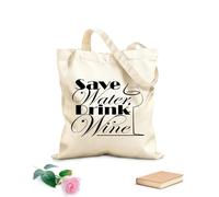 AILOONG Bar Ristorante Acqua Bevanda Bicchiere Preventivo Casa Borsa tote in tela grezza Tessuto spesso 12 once Utilizzabile come borsa porta attrezzi 31x36cm Media