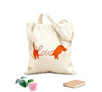 AILOONG Bassotto con la parola amore dentro il cane Borse shopper riutilizzabili Tessuto spesso 340g/m² Pieghevole