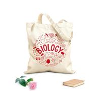 AILOONG Biologia Evoluzione Vita Anatomia Genetica Scienza Borsa tote in tela grezza Tessuto spesso 340g/m² Utilizzabile come borsa porta attrezzi