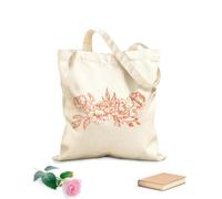 AILOONG Borsa da spiaggia in poliestere e cotone Bellissima peonia rosa per coppia di sposi con peonia floreale Tessuto spesso 340g/m² Materiale delicato sulla pelle