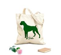 AILOONG Borsa da spiaggia in poliestere e cotone Boxer con cuore rosso per il tuo cane Boxer Tessuto spesso 340g/m² Materiale delicato sulla pelle