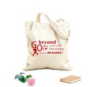 AILOONG Borsa da spiaggia in poliestere e cotone Citazioni motivazionali sul calcio: vai oltre e realizza i tuoi sogni. Slogan sul calcio. Sala giochi. Tessuto spesso 340g/m²