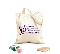 AILOONG Borsa da spiaggia in poliestere e cotone Citazioni motivazionali sul calcio: vai oltre e realizza i tuoi sogni. Slogan sul calcio. Sala giochi. Tessuto spesso 340g/m²