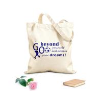 AILOONG Borsa da spiaggia in poliestere e cotone Citazioni motivazionali sul calcio: vai oltre e realizza i tuoi sogni. Slogan sul calcio. Sala giochi. Tessuto spesso 340g/m²