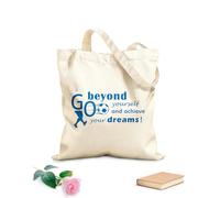 AILOONG Borsa da spiaggia in poliestere e cotone Citazioni motivazionali sul calcio: vai oltre e realizza i tuoi sogni. Slogan sul calcio. Sala giochi. Tessuto spesso 340g/m²