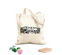 AILOONG Borsa da spiaggia in poliestere e cotone Citazioni per godersi gli spettacoli nei teatri e nei cinema Tessuto spesso 12 once Materiale delicato sulla pelle 31x36cm Media