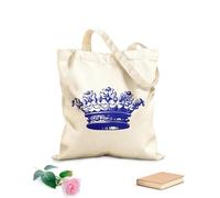 AILOONG Borsa da spiaggia in poliestere e cotone Corona da re e regina retrò, classica corona da cartone animato per bambini Tessuto spesso 340g/m² Materiale delicato sulla pelle