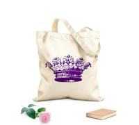 AILOONG Borsa da spiaggia in poliestere e cotone Corona da re e regina retrò, classica corona da cartone animato per bambini Tessuto spesso 340g/m² Materiale delicato sulla pelle