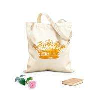 AILOONG Borsa da spiaggia in poliestere e cotone Corona da re e regina retrò, classica corona da cartone animato per bambini Tessuto spesso 340g/m² Materiale delicato sulla pelle