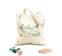 AILOONG Borsa da spiaggia in poliestere e cotone Dicendo che perché qualcuno che amiamo è in cielo Tessuto spesso 340g/m² Materiale delicato sulla pelle