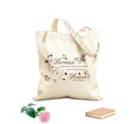 AILOONG Borsa da spiaggia in poliestere e cotone Dicendo che perché qualcuno che amiamo è in cielo Tessuto spesso 340g/m² Materiale delicato sulla pelle