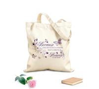 AILOONG Borsa da spiaggia in poliestere e cotone Dicendo che perché qualcuno che amiamo è in cielo Tessuto spesso 340g/m² Materiale delicato sulla pelle