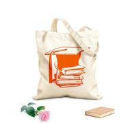 AILOONG Borsa da spiaggia in poliestere e cotone Libri Biblioteca Scienza Scuola Accademico Cappello Bambini Tessuto spesso 340g/m² Materiale delicato sulla pelle