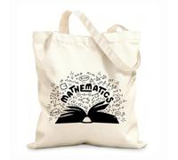 AILOONG Borsa da spiaggia in poliestere e cotone Libri di simboli matematici della scuola di matematica Tessuto spesso 12 once Materiale delicato sulla pelle 35x40cm Grande