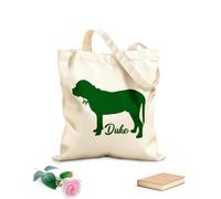 AILOONG Borsa da spiaggia in poliestere e cotone Mastino con il cane domestico del tuo cane con cuore rosso Tessuto spesso 340g/m² Materiale delicato sulla pelle
