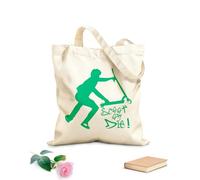 AILOONG Borsa da spiaggia in poliestere e cotone Monopattino acrobatico, fumetto acrobatico, monopattino o morte, citazioni motivazionali, sala giochi Tessuto spesso 340g/m²