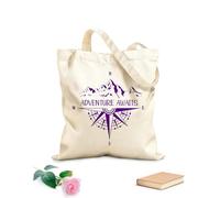 AILOONG Borsa da spiaggia in poliestere e cotone Mountain Compass Campeggio Camper Caravan Auto Avventura Aspettando Viaggio Esplora Tessuto spesso 340g/m² Materiale delicato sulla pelle