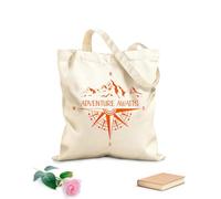 AILOONG Borsa da spiaggia in poliestere e cotone Mountain Compass Campeggio Camper Caravan Auto Avventura Aspettando Viaggio Esplora Tessuto spesso 340g/m² Materiale delicato sulla pelle
