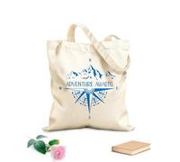 AILOONG Borsa da spiaggia in poliestere e cotone Mountain Compass Campeggio Camper Caravan Auto Avventura Aspettando Viaggio Esplora Tessuto spesso 340g/m² Materiale delicato sulla pelle