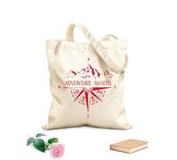 AILOONG Borsa da spiaggia in poliestere e cotone Mountain Compass Campeggio Camper Caravan Auto Avventura Aspettando Viaggio Esplora Tessuto spesso 340g/m² Materiale delicato sulla pelle