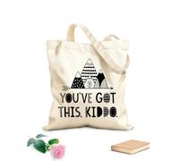 AILOONG Borsa da spiaggia in poliestere e cotone Nordico Hai Questo Bambini Montagna Sala Giochi Avventura Viaggio Esplora Citazioni Ispiratrici Bambini Materiale delicato sulla pelle 25x30cm