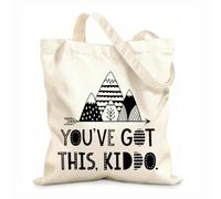 AILOONG Borsa da spiaggia in poliestere e cotone Nordico Hai Questo Bambini Montagna Sala Giochi Avventura Viaggio Esplora Citazioni Ispiratrici Bambini Materiale delicato sulla pelle 31x36cm