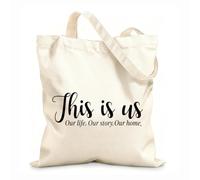 AILOONG Borsa da spiaggia in poliestere e cotone Questa è la nostra famiglia, la nostra storia di vita. Introduzione Tessuto spesso 12 once Materiale delicato sulla pelle 35x40cm Grande