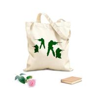 AILOONG Borsa da spiaggia in poliestere e cotone Ragazzi dell'esercito, quattro sagome di soldati dell'esercito Tessuto spesso 340g/m² Materiale delicato sulla pelle