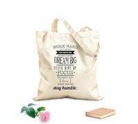 AILOONG Borsa da spiaggia in poliestere e cotone Tessuto spesso 12 once Non mollare mai il duro lavoro, citazioni motivazionali del centro fitness Materiale delicato sulla pelle 31x36cm Media