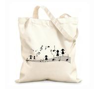 AILOONG Borsa da spiaggia in poliestere e cotone Tessuto spesso 12 once Note musicali Tasti musicali Ragazza Materiale delicato sulla pelle 31x36cm Media