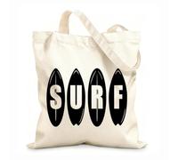 AILOONG Borsa da spiaggia in poliestere e cotone Tessuto spesso 12 once Ragazzo che pratica sport estremi con il surf sull'oceano Materiale delicato sulla pelle 35x40cm Grande