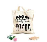 AILOONG Borsa da spiaggia in poliestere e cotone Tessuto spesso 12 once Salone di bellezza, truccatore, parrucchiere, parrucchiere, salone di bellezza Materiale delicato sulla pelle 31x36cm Media