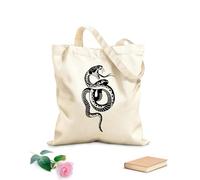 AILOONG Borsa da spiaggia in poliestere e cotone Tessuto spesso 12 once Serpente Animale selvatico Serpente Materiale delicato sulla pelle 25x30cm Piccola