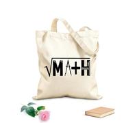 AILOONG Borsa da spiaggia in poliestere e cotone Tessuto spesso 12 once Simboli matematici Citazione della scuola di matematica Insegnante Materiale delicato sulla pelle 31x36cm Media