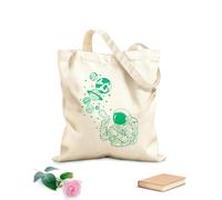 AILOONG Borsa da spiaggia in poliestere e cotone Tessuto spesso 340g/m² Astronauta dei cartoni animati che crea un palloncino di sapone a forma di pianeta Materiale delicato sulla pelle