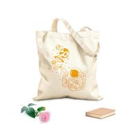 AILOONG Borsa da spiaggia in poliestere e cotone Tessuto spesso 340g/m² Astronauta dei cartoni animati che crea un palloncino di sapone a forma di pianeta Materiale delicato sulla pelle