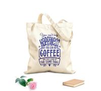 AILOONG Borsa da spiaggia in poliestere e cotone Tessuto spesso 340g/m² Caffè Ristorante Bar Non puoi comprare la felicità ma puoi comprare il caffè Materiale delicato sulla pelle