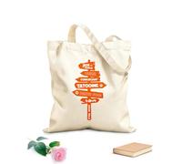AILOONG Borsa da spiaggia in poliestere e cotone Tessuto spesso 340g/m² Cartoni animati, segnali stradali, segnali stradali, guerra, sala giochi, anime, fumetti, film, citazioni ispiratrici