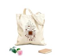AILOONG Borsa da spiaggia in poliestere e cotone Tessuto spesso 340g/m² Circuito stampato Geek verticale Ingegnere informatico Tecnologia CPU Hacker informatico Materiale delicato sulla pelle