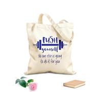 AILOONG Borsa da spiaggia in poliestere e cotone Tessuto spesso 340g/m² Citazione Spingiti oltre l'esercizio per l'allenamento con bilanciere Materiale delicato sulla pelle