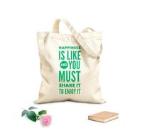 AILOONG Borsa da spiaggia in poliestere e cotone Tessuto spesso 340g/m² Frase di felicità Materiale delicato sulla pelle