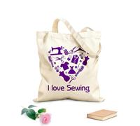 AILOONG Borsa da spiaggia in poliestere e cotone Tessuto spesso 340g/m² Love Sewing Negozio di cucito Negozio di abbigliamento Moda Materiale delicato sulla pelle