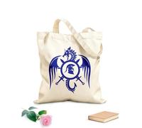 AILOONG Borsa della spesa in tela di cotone Armi dello scudo del drago, caverna dell'uomo, guerriero greco Tessuto spesso 340g/m² Utilizzabile come borsa regalo