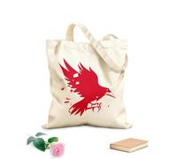 AILOONG Borsa della spesa in tela di cotone Black Bird Studio Flying Raven Ripper Gothic Style Tessuto spesso 340g/m² Utilizzabile come borsa regalo