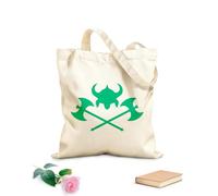 AILOONG Borsa della spesa in tela di cotone Elmo Asce Armi Vichinghe Guerrieri Barbari Tessuto spesso 340g/m² Utilizzabile come borsa regalo